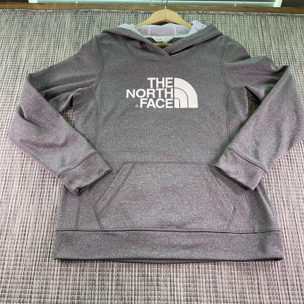 The North Face Womens Gray Heathered Pullover Hoodie Sweatshirt Size M